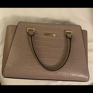 Anne Klein Tan Croc Print Satchel (Medium)